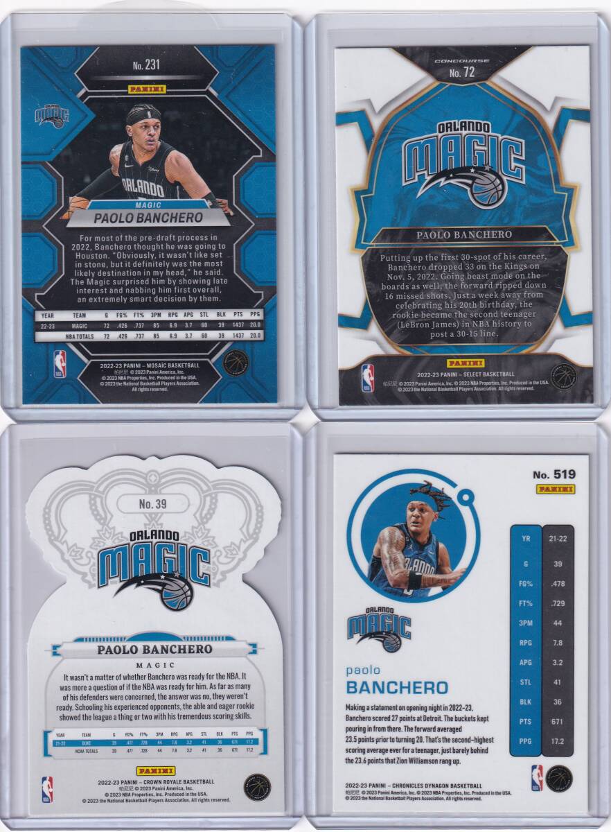 NBAカード Paolo Banchero RC ルーキー 4枚セット Orlando Magic_画像2