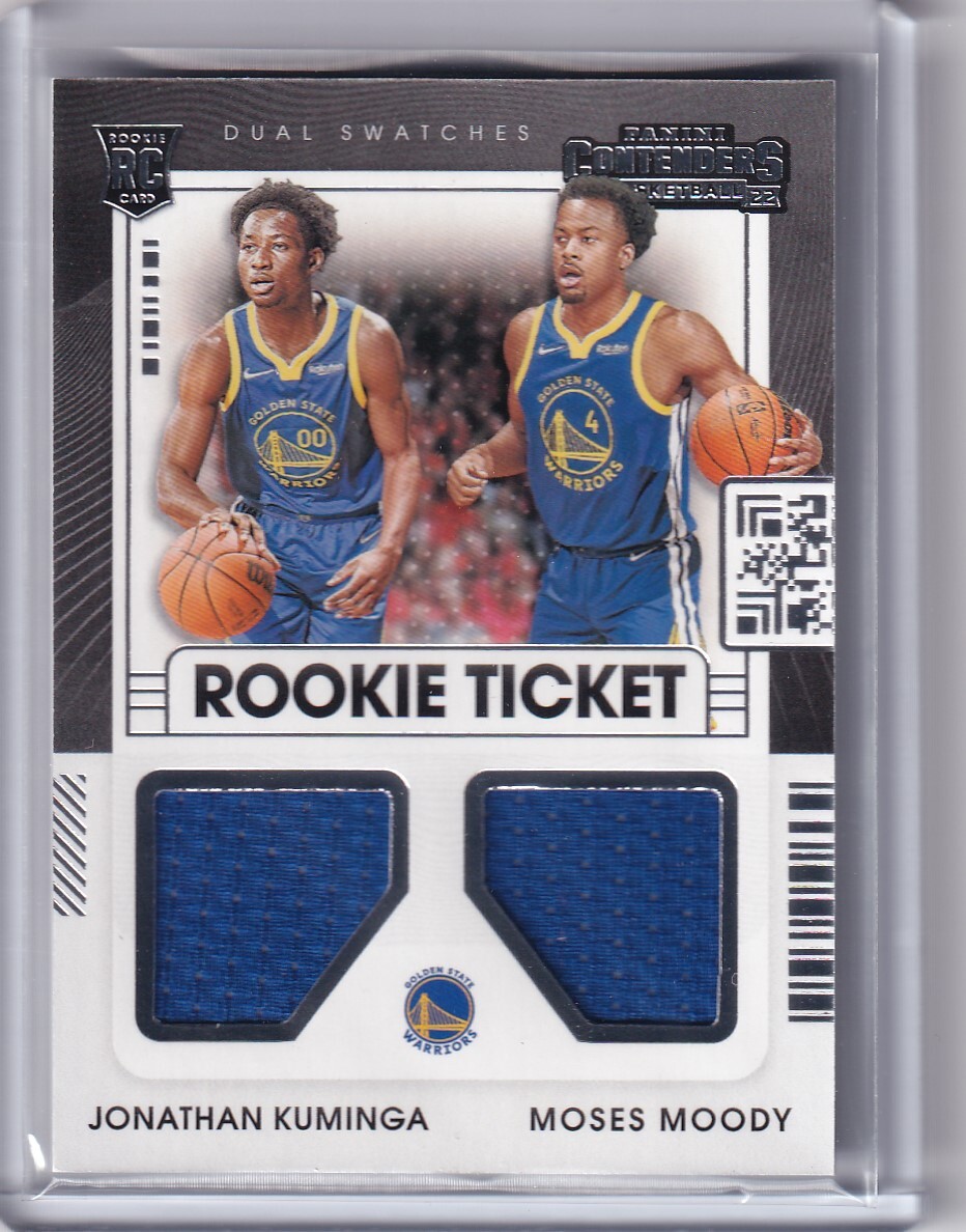 NBAカード Panini Contenders Basketball Jonathan Kuminga Moses Moody RC ルーキー Dual Swatches Golden State Warriors_画像1