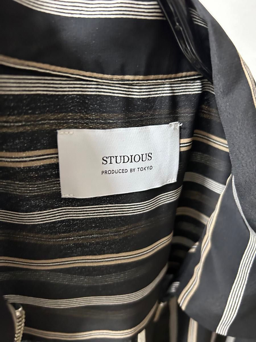 【STUDIOUS】リングジップハーフスリーブストライプシャツ　半袖　サイズ3