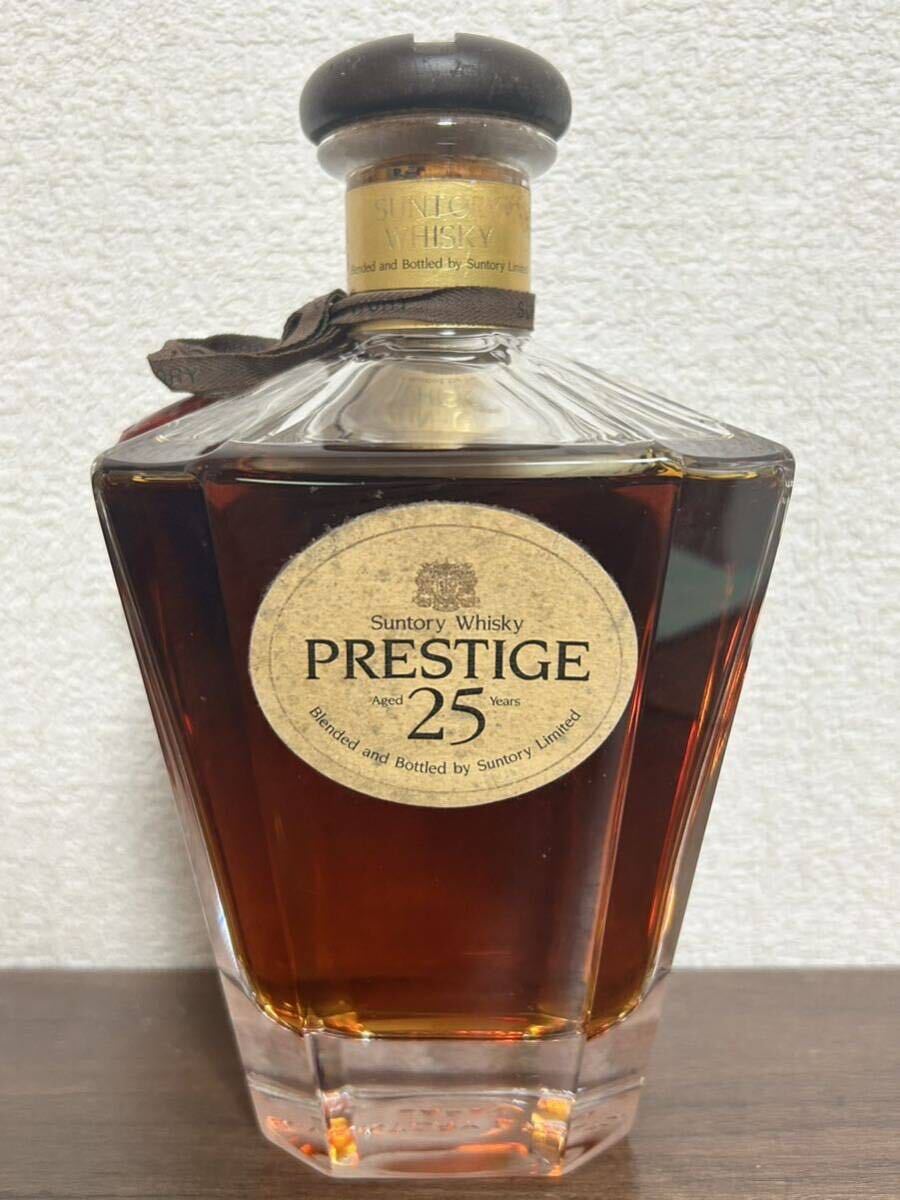 サントリー プレステージ 25年 ウィスキー　750ml　43% SUNTORY　PRESTIGE　WHISKY カガミクリスタル　未開栓　_画像1