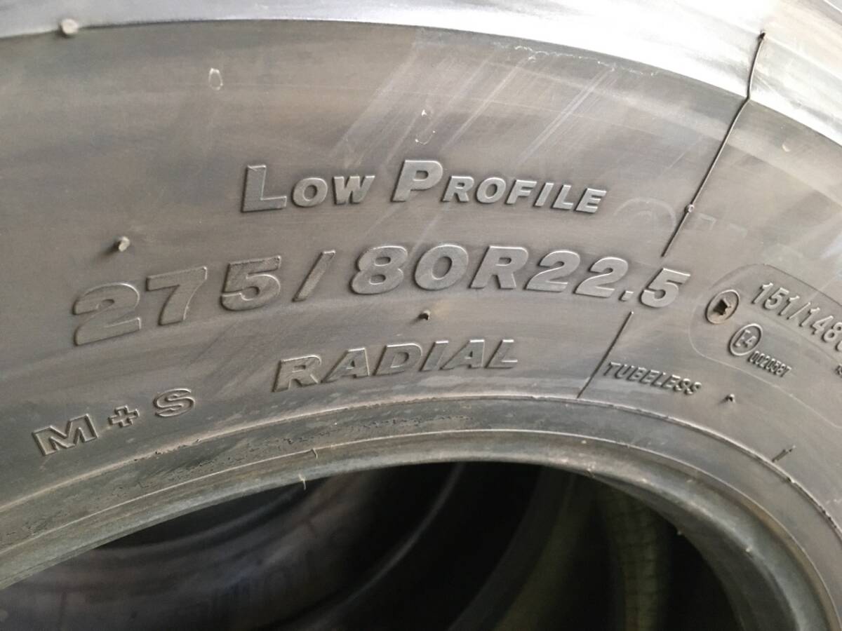 s246-4-3 ☆275/80R22.5 BS エコピアM801 中古4本♪ 2018年製 残溝たっぷり15～14ｍｍ ブリヂストン♪ k300_画像9