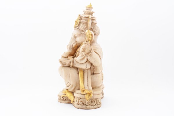 仏教美術　彩色練物彫刻　ガネーシャ象　仏像　置物 [1971838]_画像8