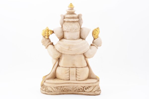 仏教美術　彩色練物彫刻　ガネーシャ象　仏像　置物 [1971838]_画像4