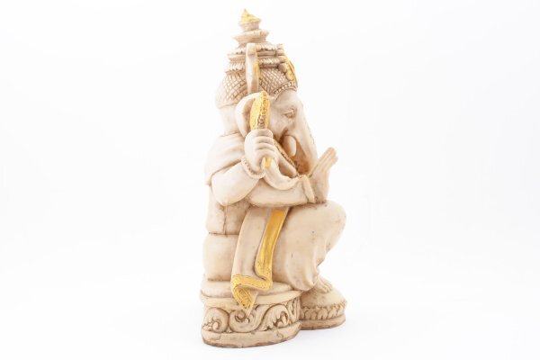 仏教美術　彩色練物彫刻　ガネーシャ象　仏像　置物 [1971838]_画像6