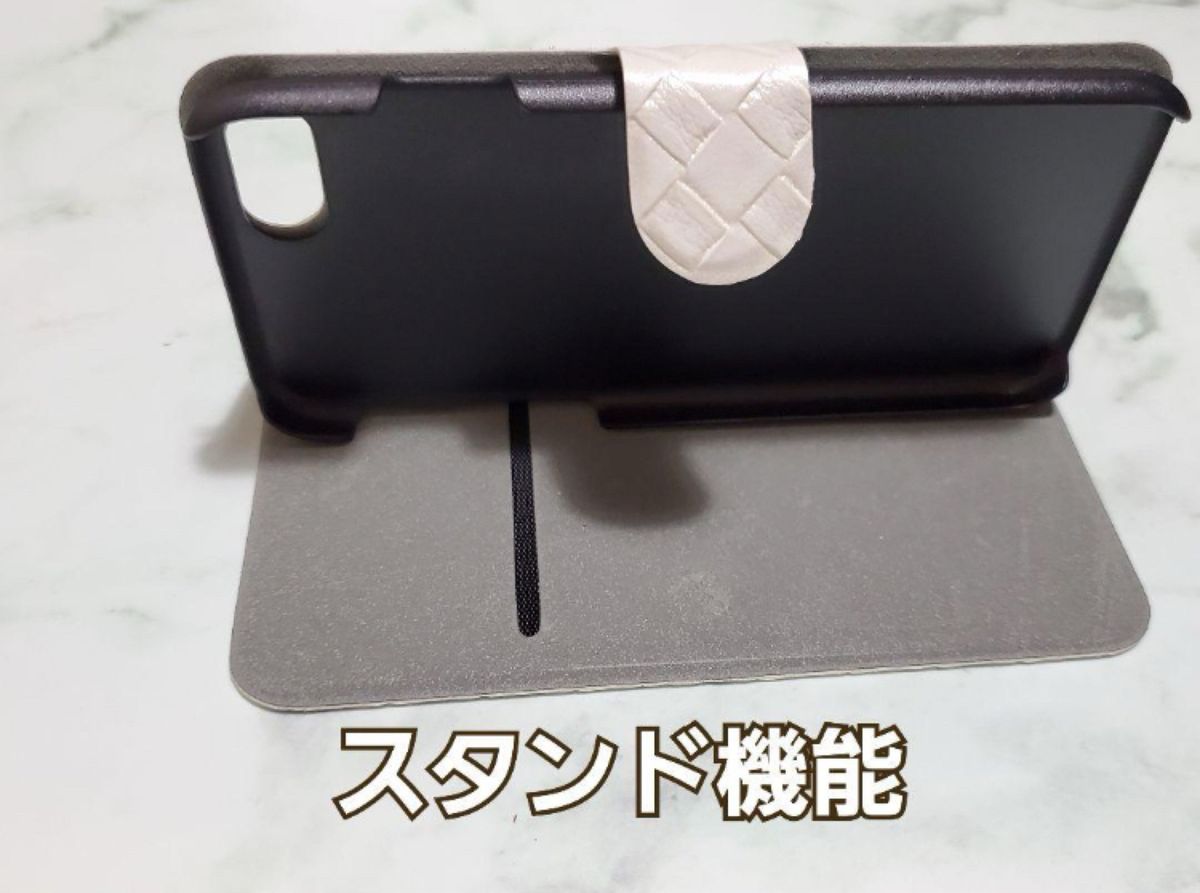 iPhone7/8/SE　手帳型　人気　スマホケース　メッシュタイプ  白 