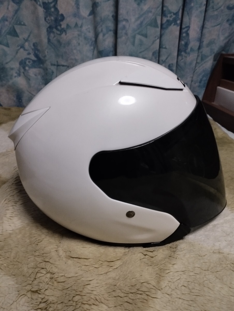 送料込 ヤマハ YJ-20 ZENITH ホワイト XL ジェットヘルメット バイクヘルメット オプションのスモークシールドのおまけ付 ワンオーナーの画像4