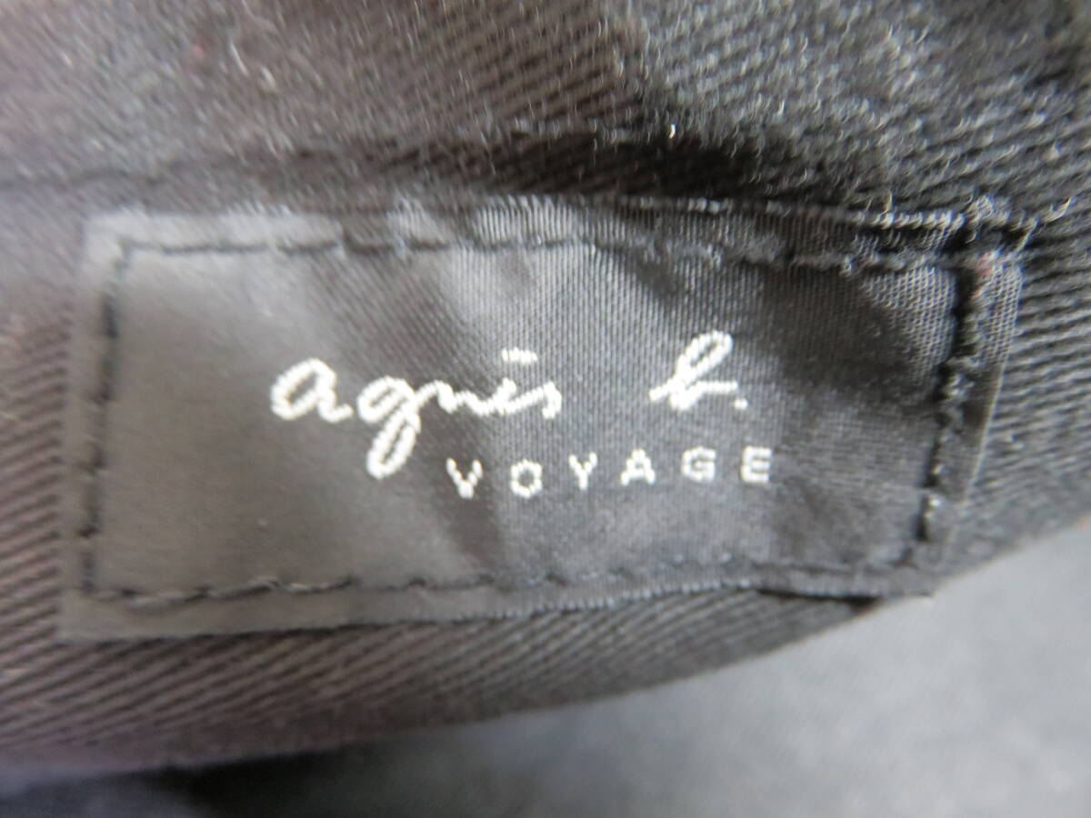 ★agnes b VOYAGE★アニエスベー ボヤ―ジュ 編み込みトートバック ロゴ木チャーム ブラック系 _画像8