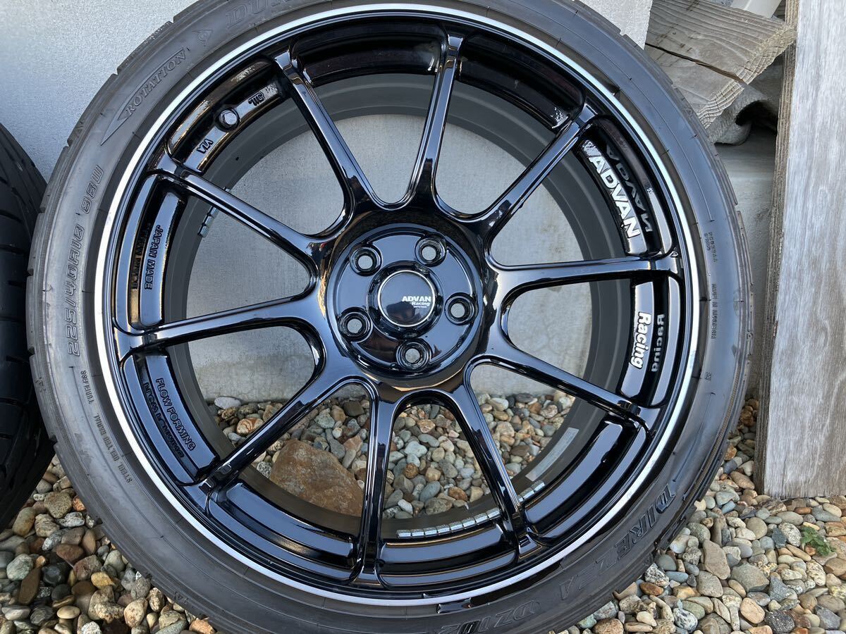 ADVAN RZ2F 18インチ 7.5j +50 PCD100-5Hグロスブラック/DUNLOP DIREZZA ディレッツァ DZ102 225 40 R18 22年製 9部山 軽量アルミの画像7