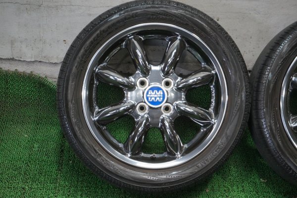 ダイハツ純正　MINILITE　ミニライト　カスタムホイール　メッキ　4.5J　OFF+45　165/55R15　ホワイトリボン　マッドスター_画像8