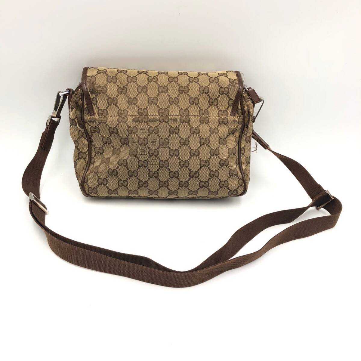 □GUCCI ショルダーバッグ GG柄 グッチ レディース GGキャンバス 019・0375 クロスボディ 複数落札同梱OK B240308-1_画像2