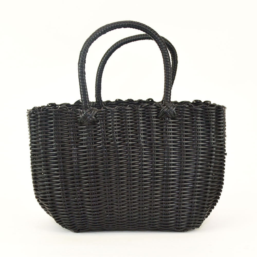 PP bag middle size black vinyl basket bag 