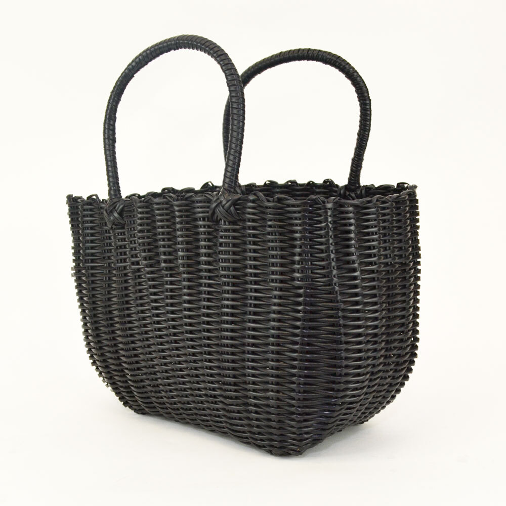 PP bag middle size black vinyl basket bag 