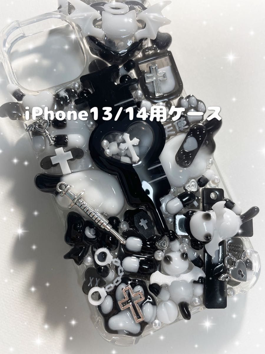 iPhone13/14用ケース サブカル系 デビル デコ電