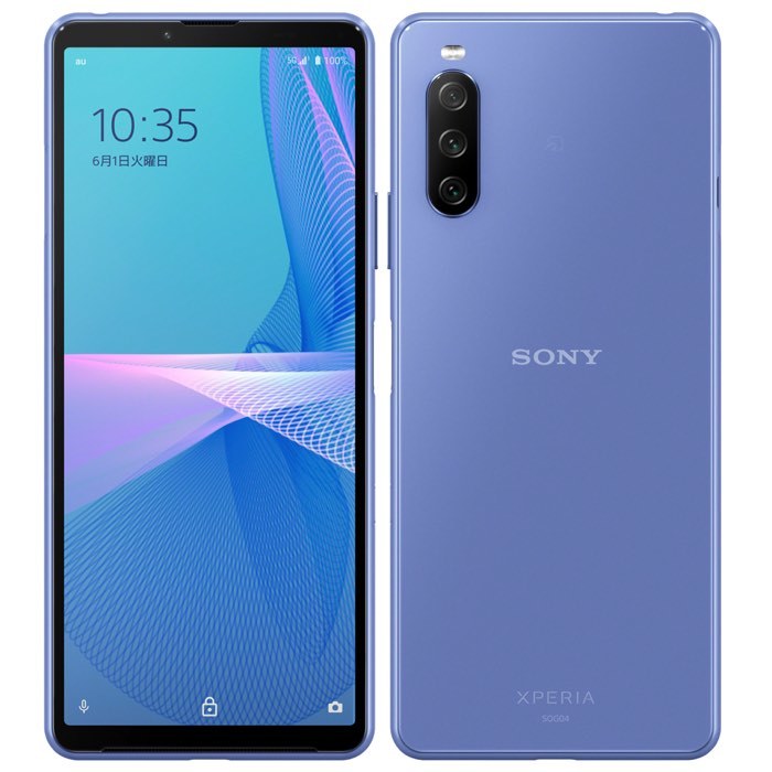 Xperia 10 III 5G ファイブジー SOG04 128GB 有機EL 4K撮影 大容量バッテリー 長寿命 特典付 au版 SIMロック解除済 ax103bl-b10y9