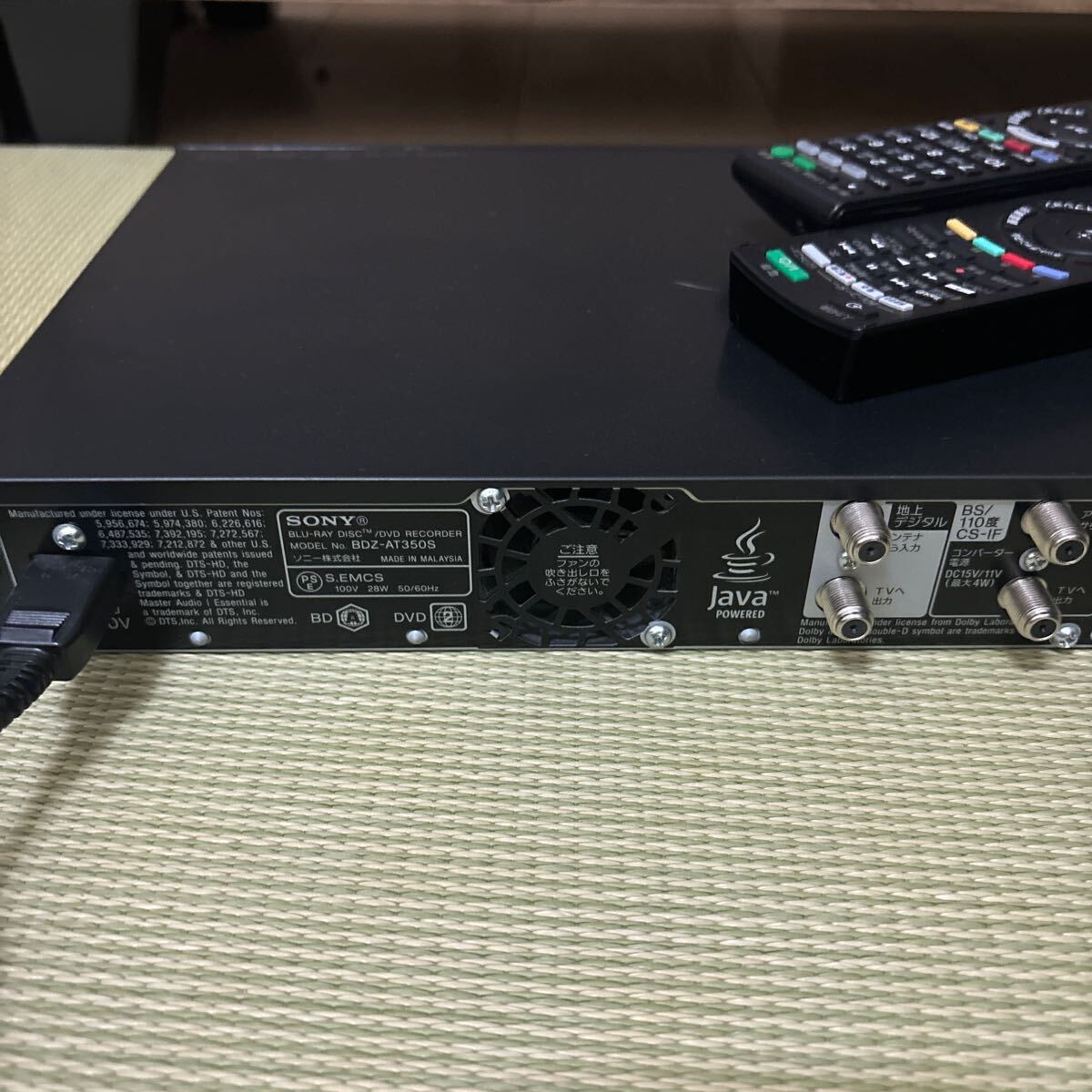 液晶TV＆ブルーレイディスクHDDレコーダー　SONY KDL-40NX720　BDZ-AT350S_画像5
