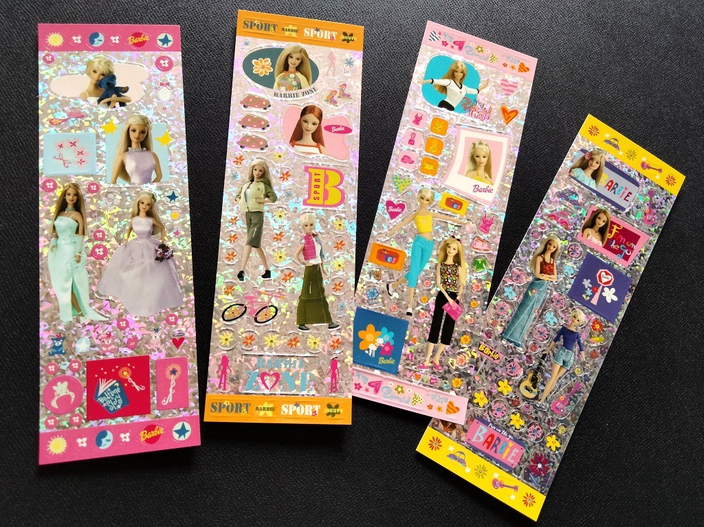 当時物 日本製 バービー キャラクター アクセサリー キラキラシール 未使用 16pセット !! ☆ バンダイ ☆ BARBIE Sticker Fashion itemsの画像5