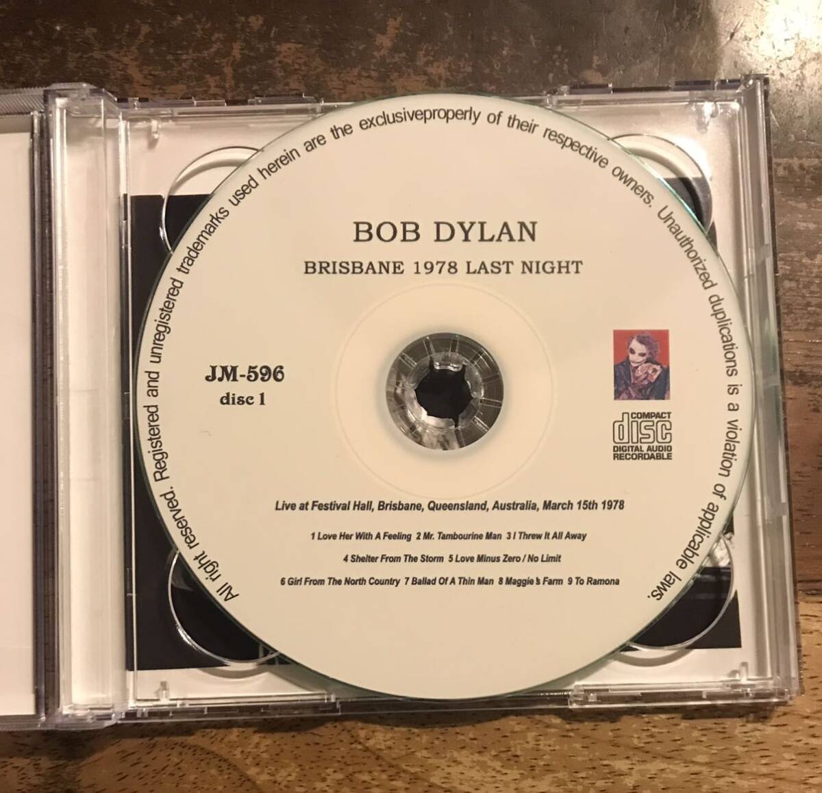 Bob Dylan / Brisbane 1978 Last Night / 2CDR / Live at Festival Hall, March 15th 1978 / Stereo Soundboard Master / ボブ・ディラン /の画像6