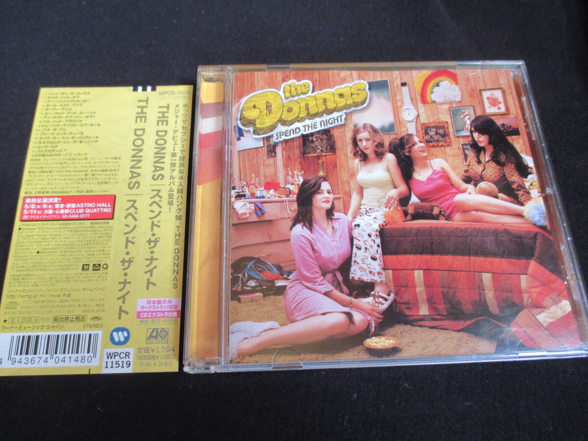 ザ・ドナス「スペンド・ザ・ナイト」（国内盤、帯付き、ボートラ収録、CDエクストラ仕様） THE DONNAS　パンク_画像1