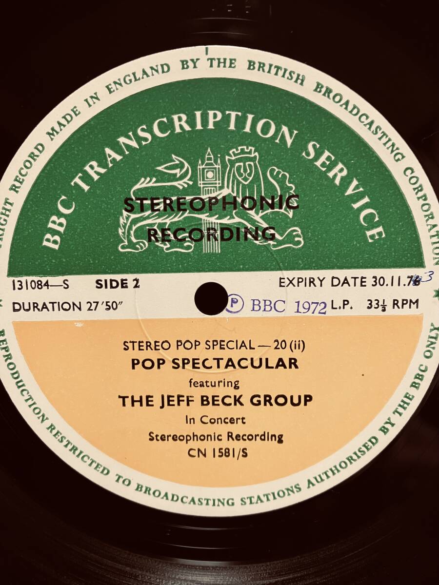 貴重盤　BBC Transcription Jeff Beck Group in Concert (1972) Cozy Powell参加 現存数14枚_画像7