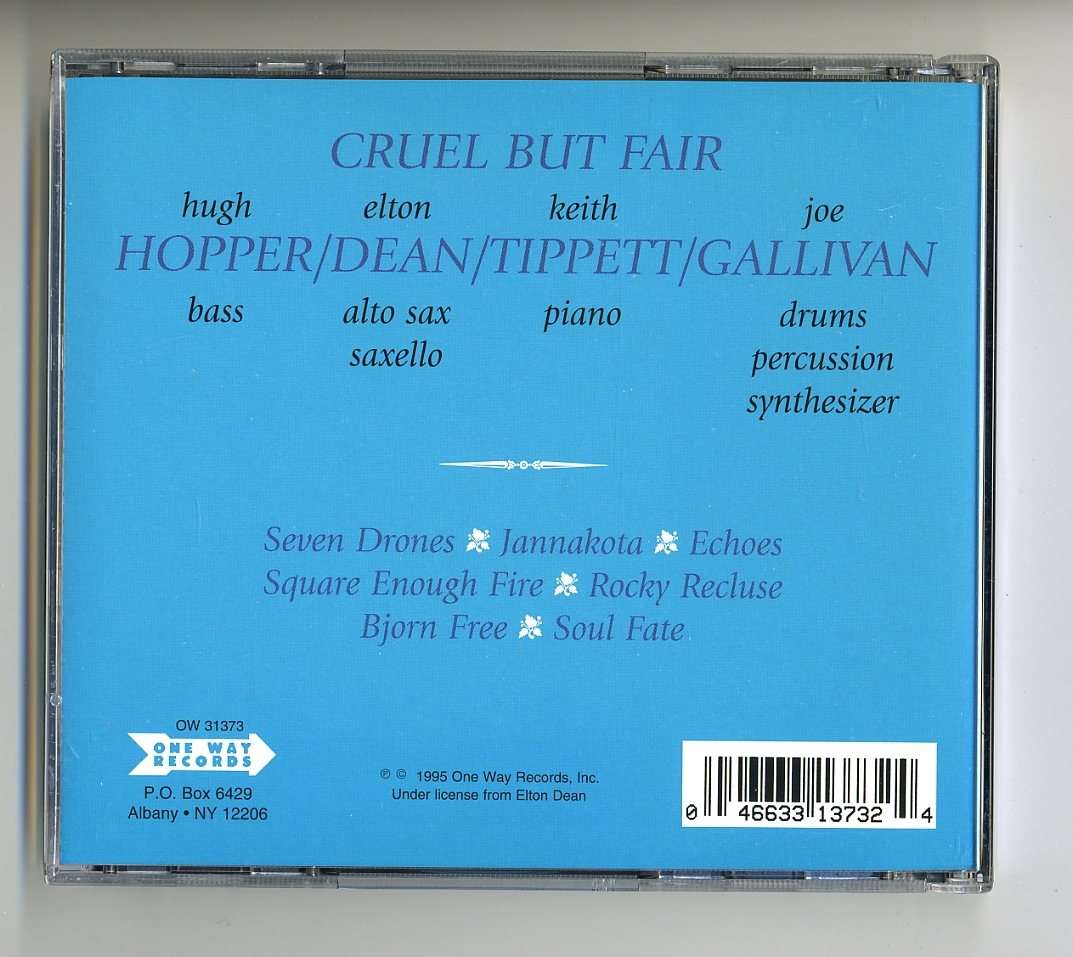 CD★HOPPER / DEAN / TIPPETT / GALLIVAN : Cruel But Fair キース・ティペット ヒュー・ホッパー KING CRIMSON Soft Machine_画像2