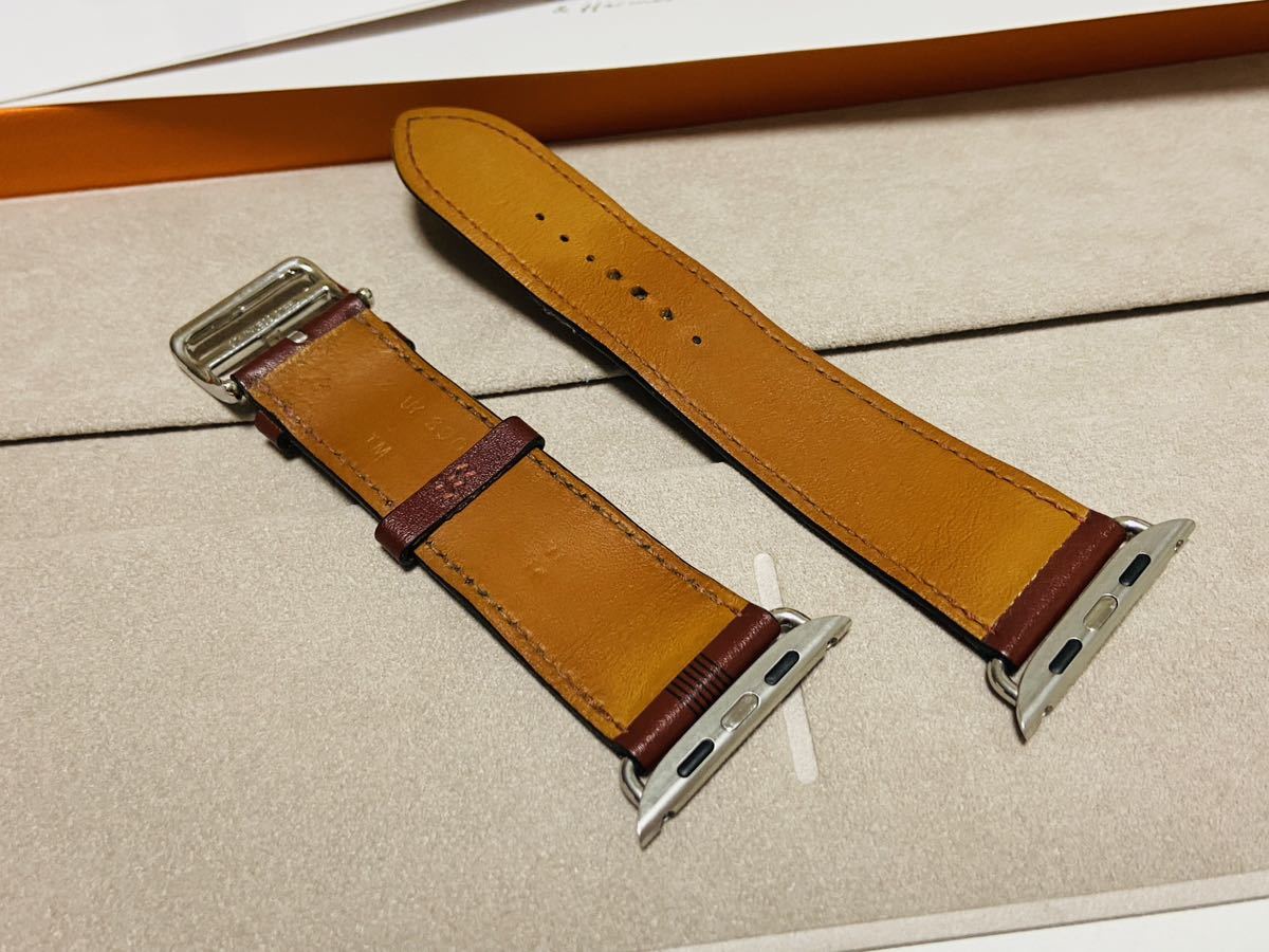 Apple Watch HERMES 42mm44mm45mm circuit rouge H simple toe ru leather strap band belt Apple watch Hermes 