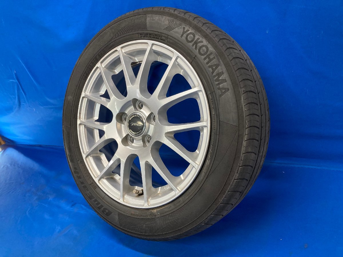 ◎送料込◎ トップラン アルミホイールタイヤ 夏 15×6J 5H/100/オフ43 ヨコハマ 185/60R15 2022年42週 [J-318]の画像2