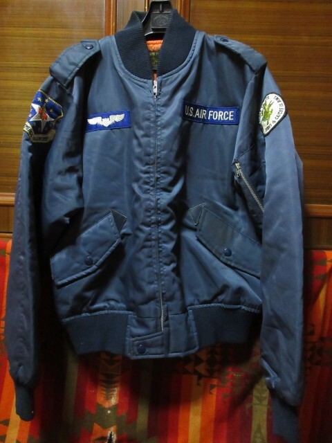 80s 90s Vintage L2-A L2A navy blue reissue nylon flight jacket # L2B MA1 B15