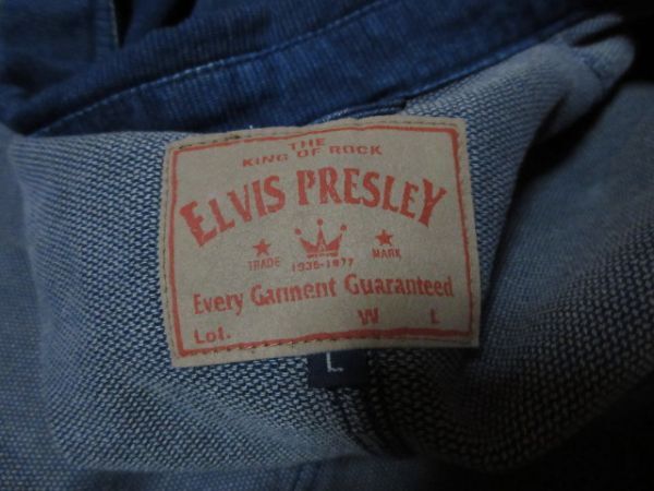 ELVIS PRESLEY 深 インディゴ ピケ素材 ? 90s ～ ビンテージ カバーオール デニム 風 ■ ワーク ジャケット ■ 藍染 80s_画像4