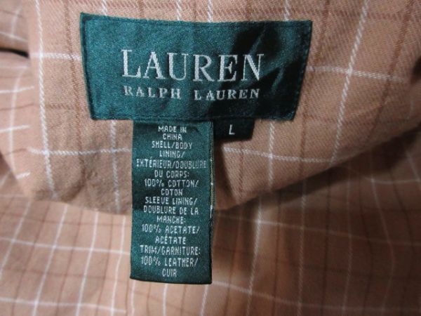 春 薄手 LAUREN RALPH LAUREN 90s ビンテージ ラルフローレン モーターサイクル ジャケット ■ ■ ■ ハンティング フライト USA 古着_画像6