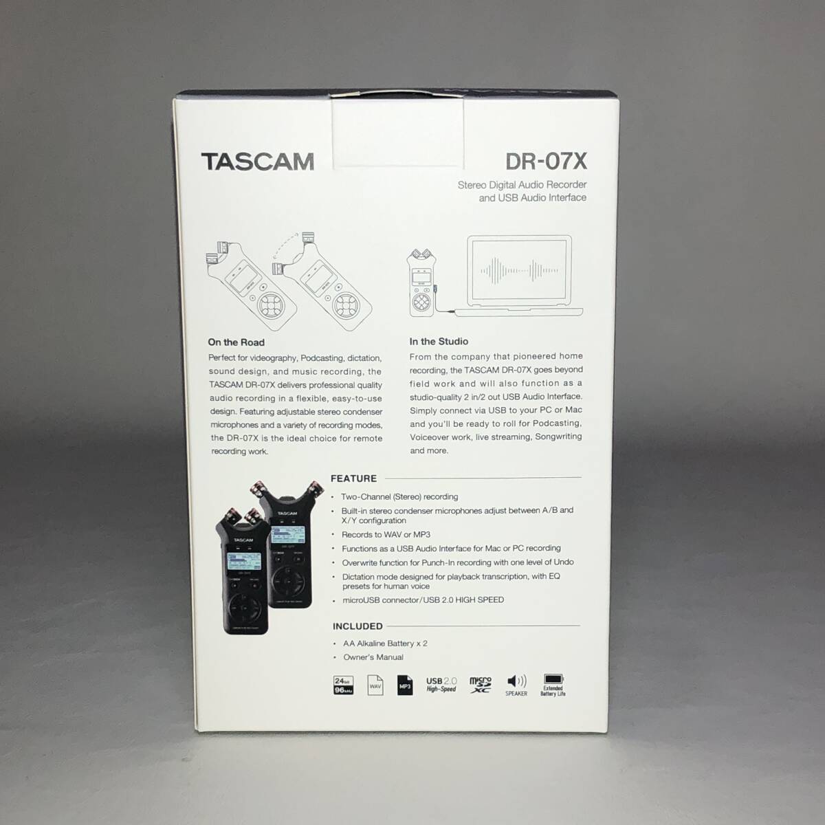 TASCAM タスカム DR-07X 【送料無料】【新品・未開封 】USB オーディオインターフェース搭載 ステレオ リニアPCMレコーダー_画像2