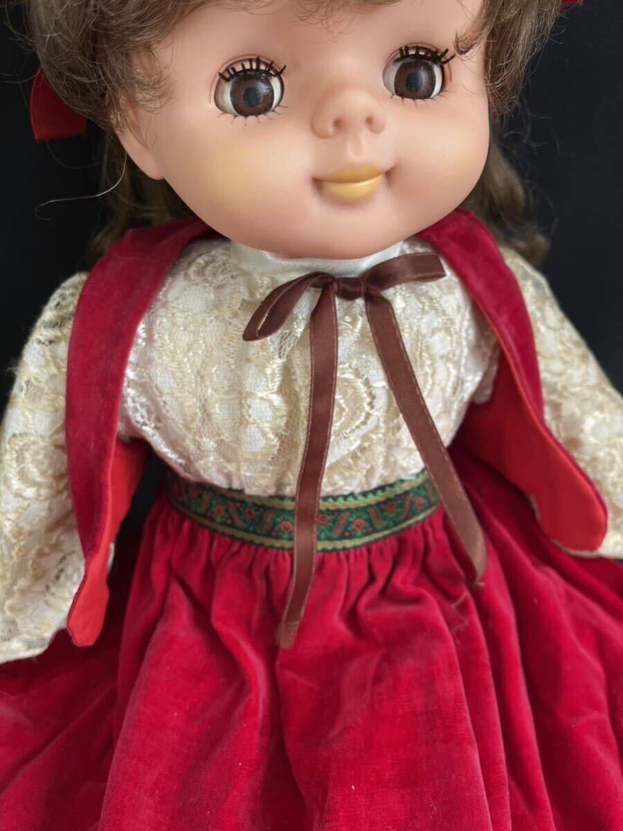 アンティーク ドール レトロ 女の子 オオイケ エミール タグ付き 赤いドレス スリーピングアイ人形 ビスクドール 抱き人形 当時物 の画像8
