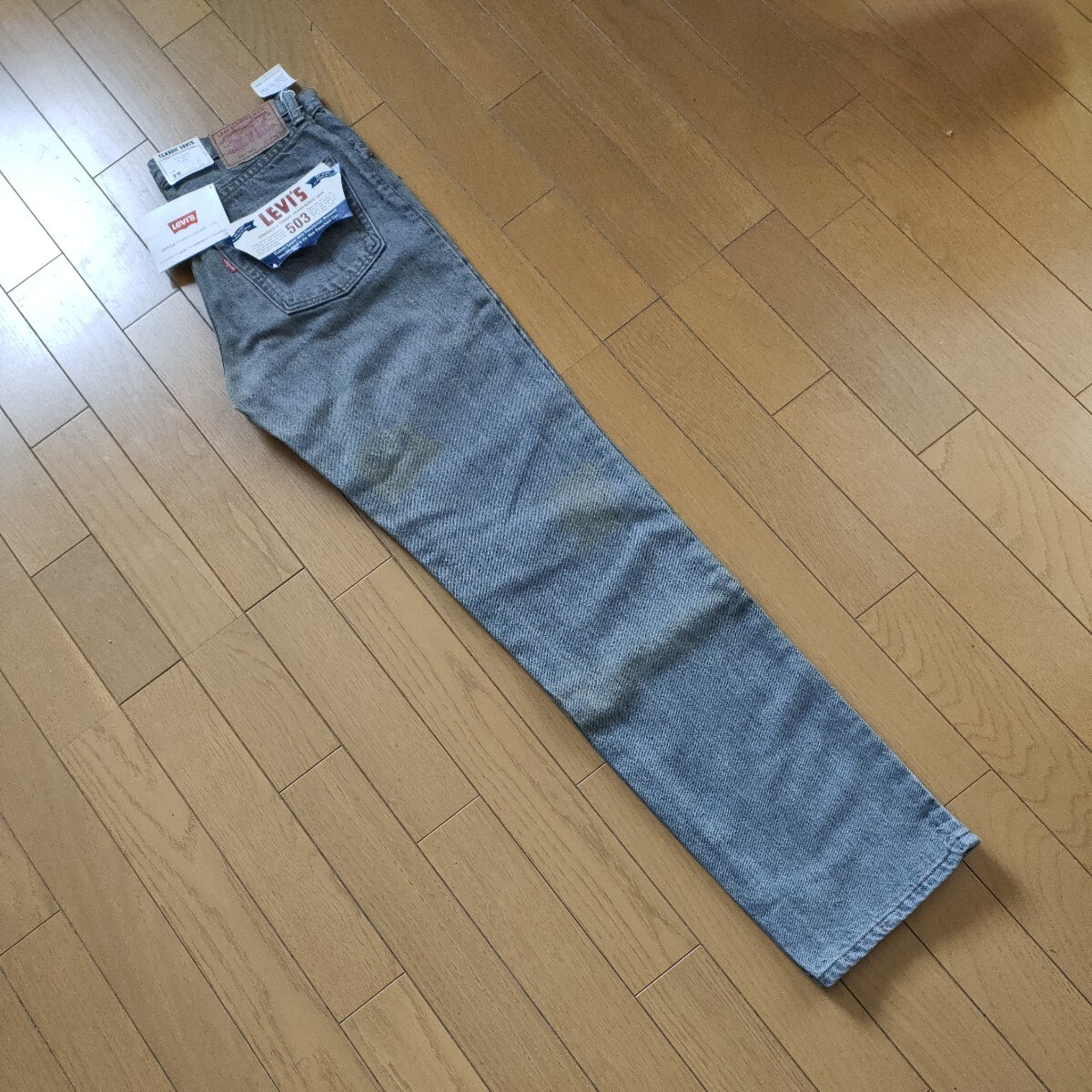 90s.Levi's.503.ブラック.グレー.オールド.デニム.希少.日本製.W29インチ.未使用品.Levi's._画像3