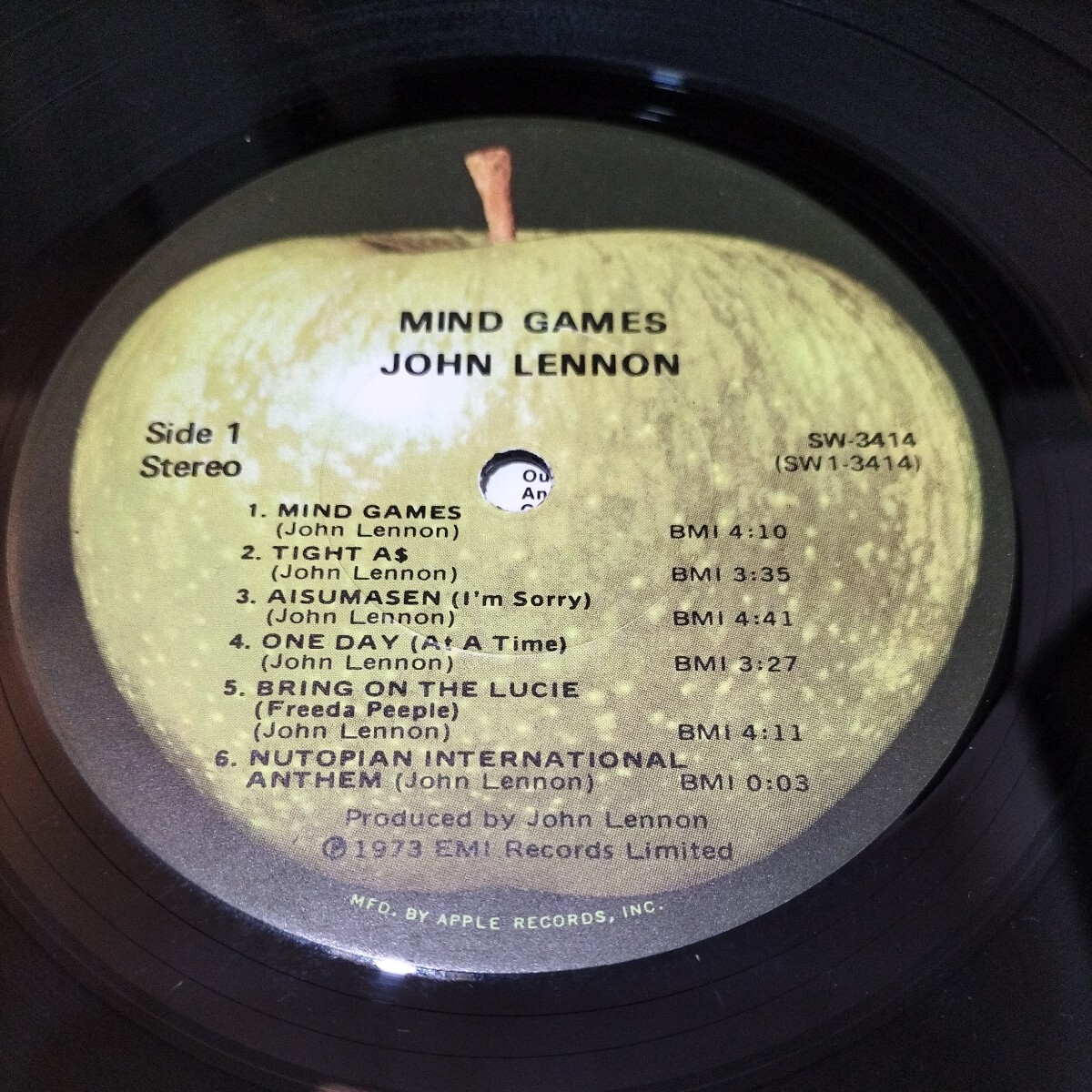 ロック名盤　ジョン・レノン　Mind Games 米国輸入中古レコード　LP　John Lennon_画像3