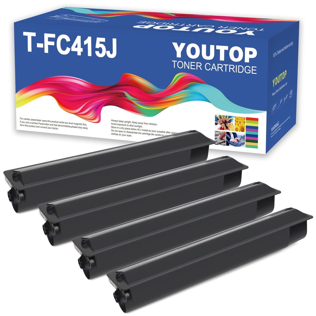 YOUTOP T-FC415Jトナーカートリッジ 4色本互換性トナーFC415J応機東芝 e-studio 4色バック 互換トナー