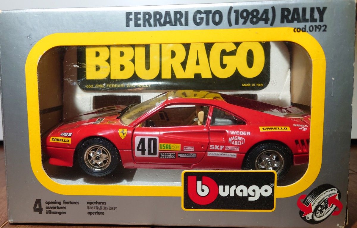 【匿名配送】BBURAGO ブラーゴ 1/24 FERRARI GTO 1984 RALLY フェラーリ OutRun【送料込】