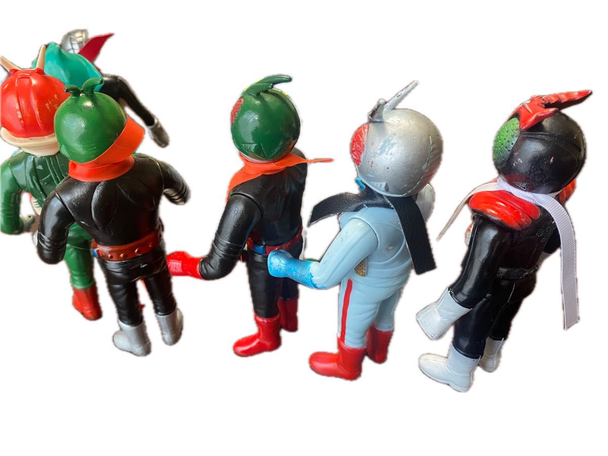 ポピー 仮面ライダー ソフビ 当時物 8体セット 約11cm 希少品 ポピー 仮面ライダー ソフビ 当時物 8体セット 約11cm 希少品