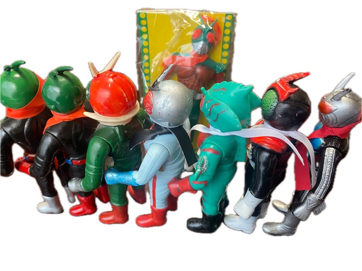 ポピー 仮面ライダー ソフビ 当時物 8体セット 約11cm 希少品 ポピー 仮面ライダー ソフビ 当時物 8体セット 約11cm 希少品