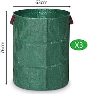 Athvcht ガーデンバッグ 大容量272L（3個パック）ガーデンバケツ フレコンバッグ 集草バッグ 大型庭用袋 自立式 折り畳_画像5