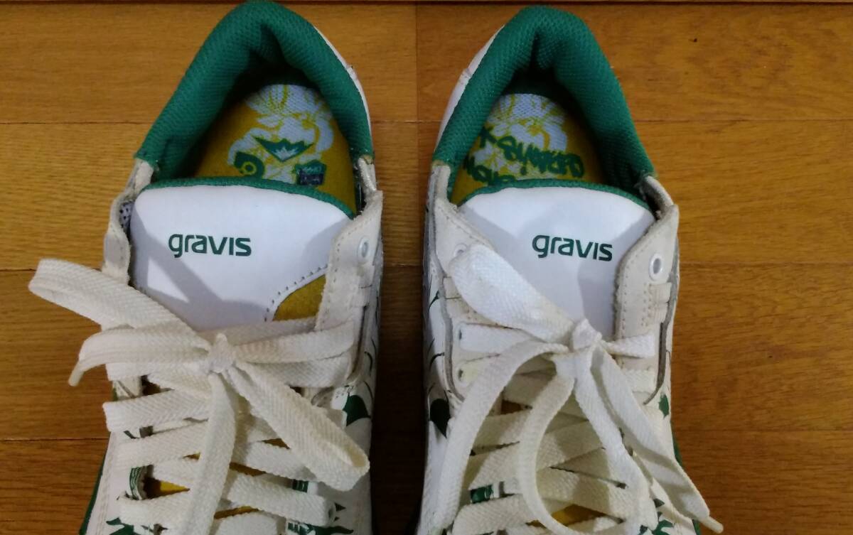 gravis グラビス ISLAND TARMAC スニーカー 26cm 白 緑 送料1000円～_画像3