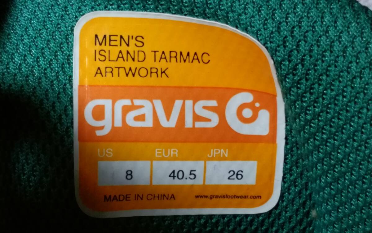 gravis グラビス ISLAND TARMAC スニーカー 26cm 白 緑 送料1000円～_画像8