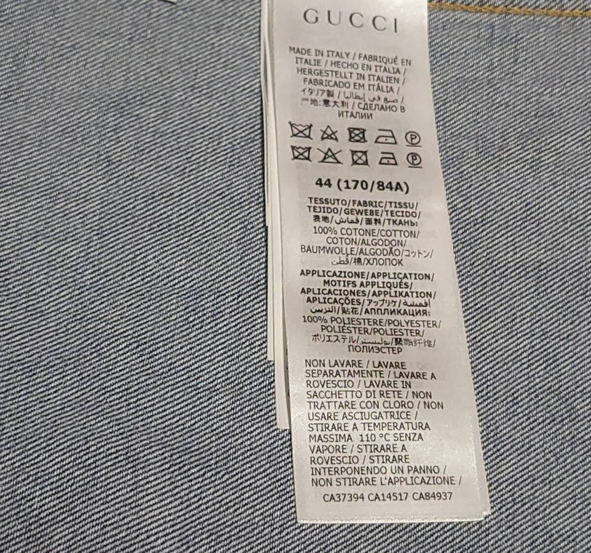 即決 中古「良品」 定価13万円 GUCCI グッチ オーバーサイズ デニム ジャケット デニム シャツ クリーニング済み_画像5