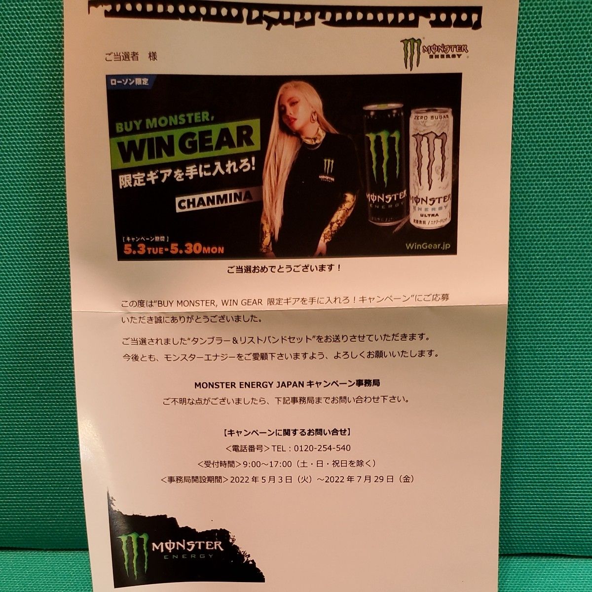 モンスターエナジー タンブラー＆リストバンド ちゃんみなコラボ MONSTER ENERGY 非売品 レア