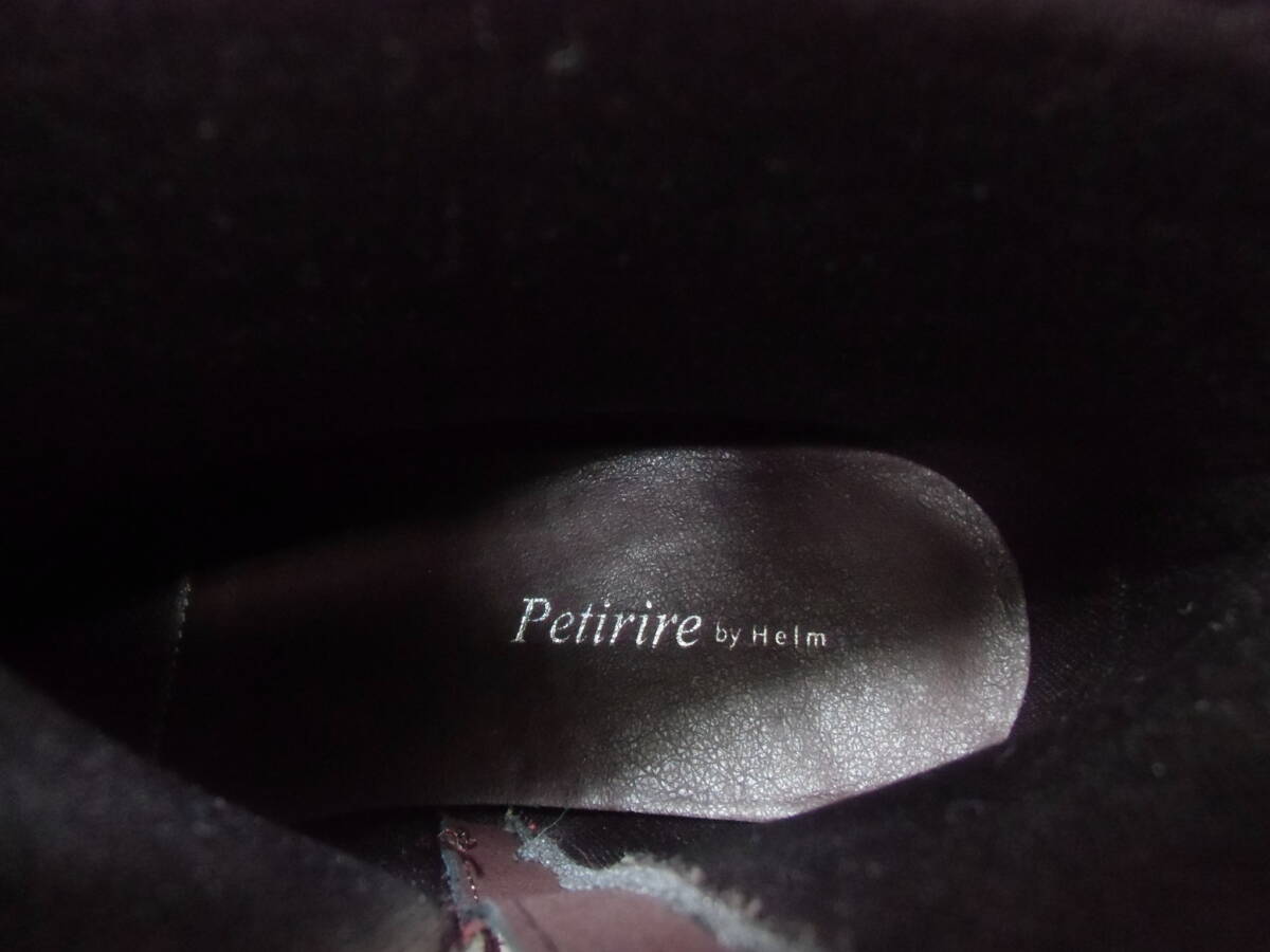 Petirire by Helm センタージップ ショートブーツ ボルドー S （22.5〜23cm）厚底 サイドジップ taiyoコラボ ⑮_画像9