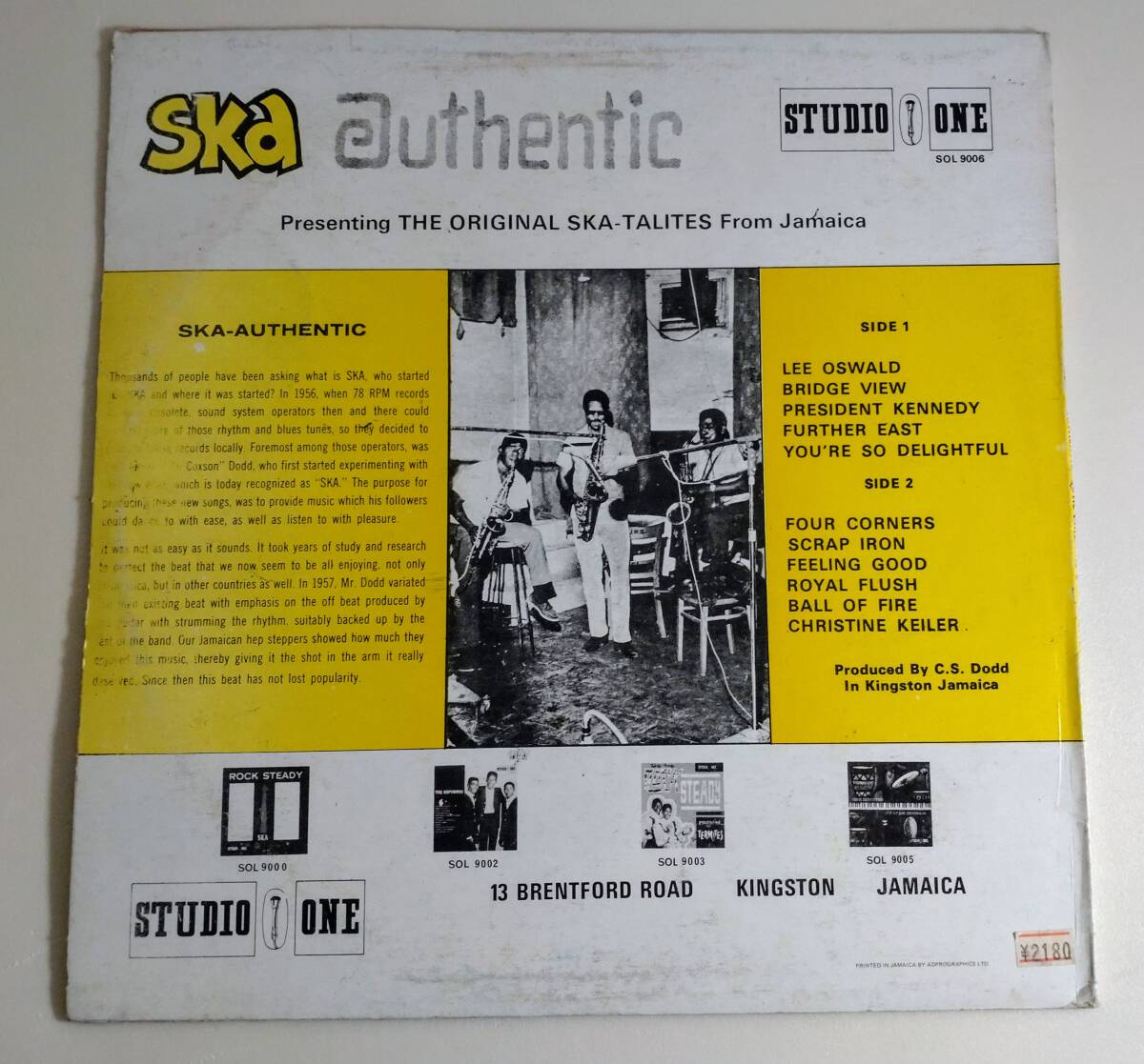 LP レコード SKA Authentic Original Ska-Talites From Jamaica/Studio 1 スカタライツ/ ジャマイカ盤 スカ ダブ レゲエ_画像2