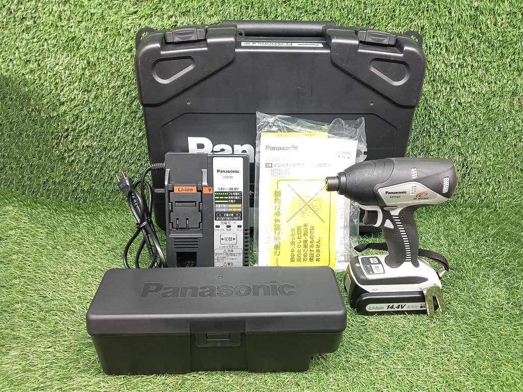 中古 Panasonic パナソニック 14.4V 充電 インパクトドライバー バッテリー + 充電器 EZ7543