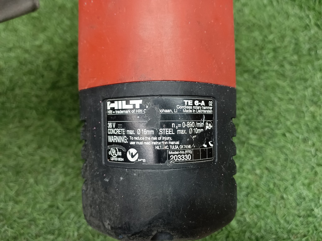 中古 HILTI ヒルティ 36V 充電式 ロータリー ハンマードリル バッテリー1個 + 充電器 TE6-A_画像6