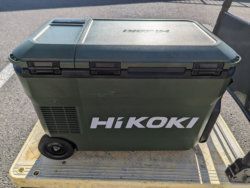 中古品 HiKOKI ハイコーキ 25L 18V コードレス冷温庫 UL18DB(NMG) フォレストグリーン 本体のみ_画像2