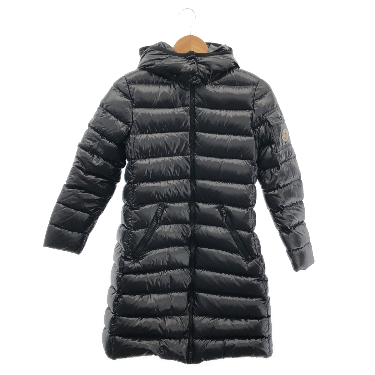 質屋 モンクレール MONCLER ダウン コート モカ キッズ 12A H29541C50110 ブラック ナイロン フェザー 衣類 23k859-1 みいち質店