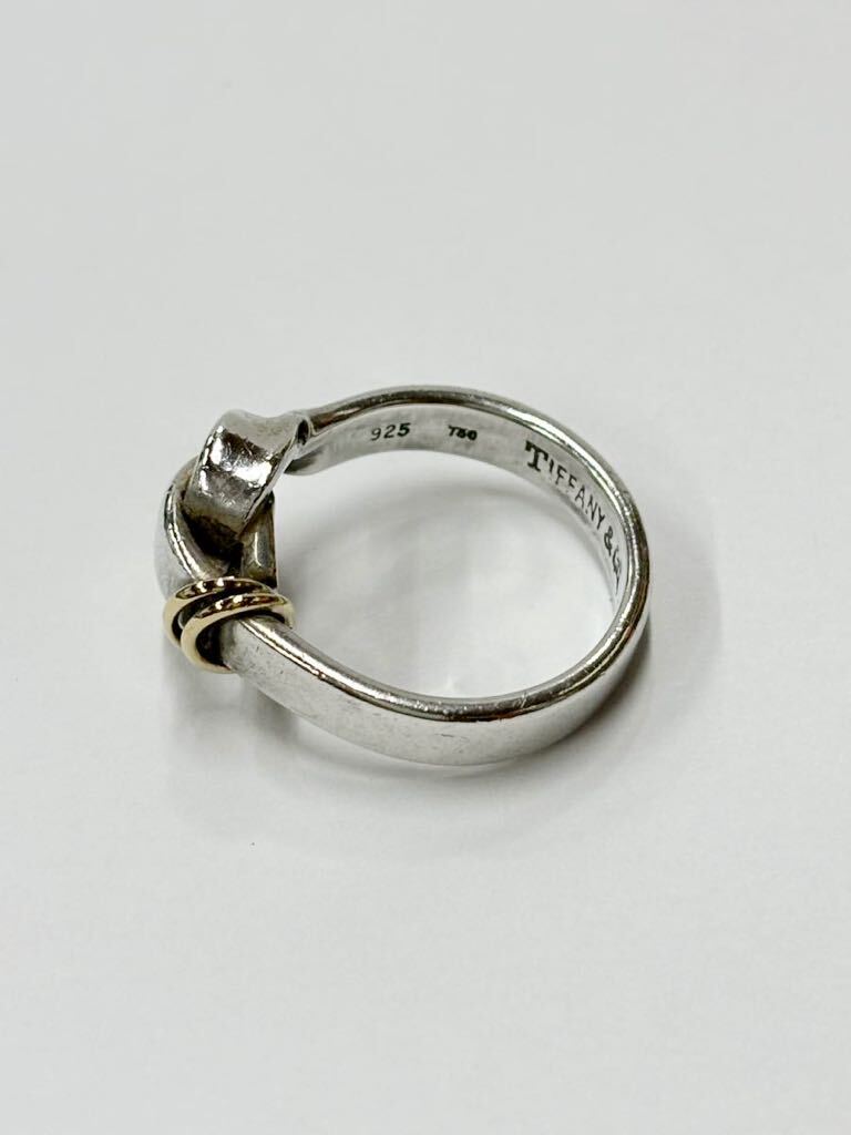 TIFFANY&CO. ティファニー フック＆アイ シルバー925/K18YG 750 レディース リング 指輪 4.6gの画像4