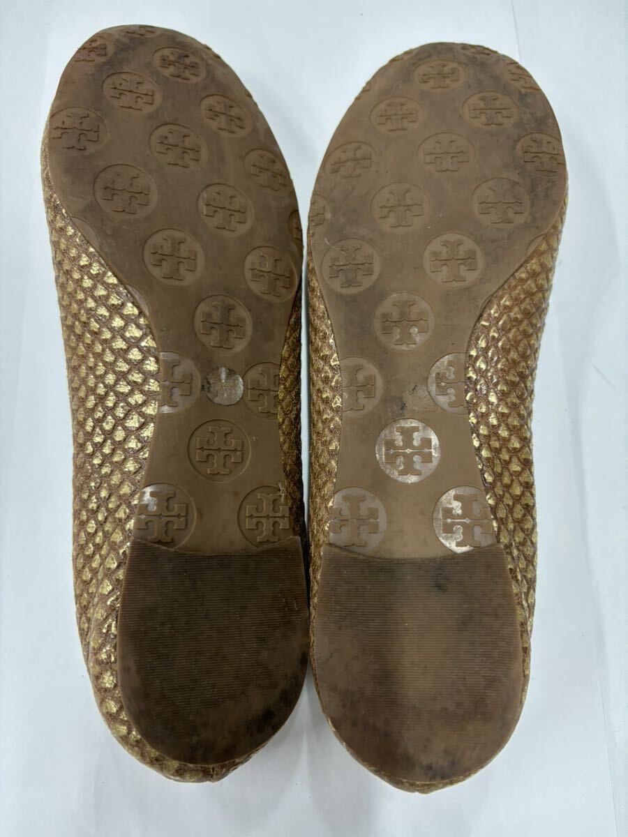 Tory Burch トリーバーチ フラット バレエ シューズ ゴールドル size 8_画像6